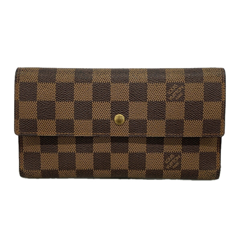 Louis Vuitton Tri-fold Long Wallet Damier Portefeuille Tresor International N...